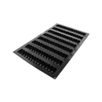 image of Louis Tellier SQ072 - Black Flexible Silicone Pastry Mold, 8 x 16.2 oz, Microwave & Dishwasher Safe