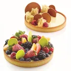 image of Louis Tellier TARTRING15 - 6" Round Silicone Tart Mold, Non‑Stick, -76°F to +446°F, Dishwasher Safe