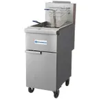 image of Standard Range SR-F4-LP Floor Model Gas Deep Fryer, Split Pot, Liquid Propane, 50 Ibs, 120,000 BTU