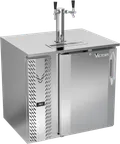 image of Victory VDD36HC-S 36"W x 30"D x 49"H Stainless Keg Cooler, 1/2 Barrel, Dual Faucets, Door Locks
