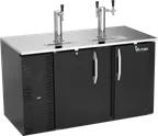 image of Victory VDD58HC-B Keg Cooler, 58" W x 30-1/8" D x 49-5/16" H, 2‑Door, 2‑Half‑Barrel, Faucet Towers