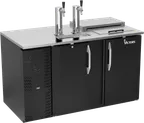 image of Victory VDD58HC-C-B Keg Cooler, 58" W, Black Club Top, 2‑Half‑Barrel, 2 Columns, Single Faucets