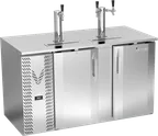 image of Victory VDD58HC-S 58" W 2‑Door Keg Cooler, 2‑Column 1/2‑Barrel 3‑4 Kegs, Faucets, R290, 1/3 HP