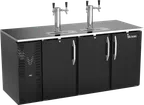 image of Victory VDD72HC-B Keg Cooler, 72"W x 30"D x 49"H, Black, 2‑Column Faucet Towers, 3‑Half‑Barrel