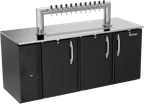 image of Victory VDD78HC-B-12T Bar Keg Cooler, 78" W, Black Exterior, 4-Barrel, 12-Tap, R290 Refrigerant