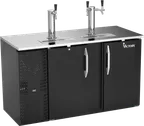 image of Victory VDDN58HC-B Keg Cooler, 58"W x 26"D x 49"H, 14.8cu, Black Top, 3‑Barrel, Dual/Single Faucets