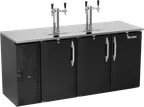 image of Victory VDDN72HC-B Keg Cooler, 72" W x 49-5/16" H, Black, Dual 2‑Faucet, 3 Half‑Barrel, R290