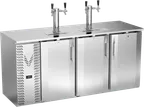 image of Victory VDDN72HC-S 72" Steel Keg Cooler, 3‑½‑Barrel (3‑Keg), Flat Top, 2 Columns, Faucets, Door Locks