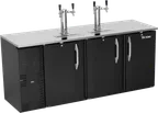 image of Victory VDDN78HC-B Keg Cooler 78"W X 26-1/8"D X 49-7/8"H Black 4‑Keg Faucets Locks R290 1/3 HP