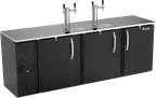 image of Victory VDDN94HC-B Keg Cooler 94"W x 26"D x 49"H, Black/Steel, 5 Half Barrel 2 Dual‑Faucet R290 115V