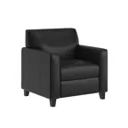 image of Flash Furniture BT-827U-1-BK-GG Reception Chair, 300 lb. Capacity, LeatherSoft Upholstery, Agent Black, Right Side Charging Bank
