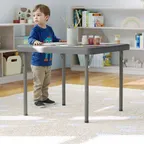 image of Flash Furniture RB-2424-KID-GY-GG Paige Kids 24x24 Rectangular Plastic Folding Table, Granite Gray