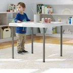 image of Flash Furniture RB-2424-KID-WH-GG Paige Kids 24x24 Rectangular Plastic Folding Table, Granite White