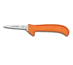 image of Dexter 11193 Sani‑Safe Deboning Knife 3‑1/4" Clip‑Pt/Hollow Stain‑Free Steel Orange Plastic Handle