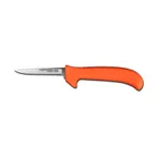 image of Dexter 11203 Boning Knife, 3‑3/4" Drop‑Point, Stainless Steel Blade, Orange Polypropylene Handle