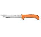 image of Dexter 11233 Sani‑Safe Boning Knife, 6" Hollow‑Ground, Carbon Steel Blade, Orange Non‑Slip Handle