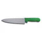 image of Dexter 12443G- 8" SaniSafe Chef Knife, Carbon Steel Blade, Green Polypropylene Handle, NSF