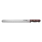 image of Dexter 13042 Roast Slicer, 14" Duo‑Edge High‑Carbon Steel, Wood Rosewood Handle, NSF, Made In USA