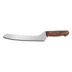 image of Dexter 13390 9" Offset Scalloped Bread & Sandwich Knife, Brown Rosewood Handle, Stainless Steel Blade