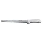 image of Dexter 13413 Sani‑Safe 10" Duo‑Edge Slicer, Stamped, Steel, White PP Handle, Made in USA