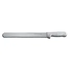 image of Dexter 13463 Roast Slicer, 12" Stamped, White Plastic Handle, High‑Carbon Steel, NSF, Made in USA