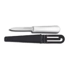 image of Dexter 15403 Sani‑Safe Net Knife, 3‑1/4" Blade, High‑Carbon Steel, White Handle, Black Sheath - Set