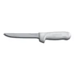 image of Dexter 1563 Boning Knife, 6" Narrow Stainless Steel Blade, White Polypropylene Handle, USA Made