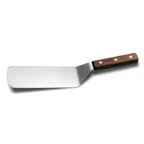 image of Dexter 16381 8" X 3" Offset Stainless Steel Cake Turner, Walnut Wood Handle, Made in USA