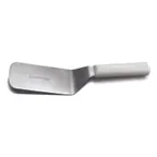 image of Dexter 16383 Hamburger Turner, 6" X 3" Stainless Steel Blade, White Handle, Offset Design