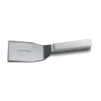 image of Dexter 19723 Hamburger Turner, 5" x 4" Offset Stainless Steel Blade, White Handle, NSF
