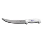 image of Dexter 24053 SofGrip Breaking Knife, 8" White Plastic Handle, DEXSTEEL Stain‑Free Steel Blade