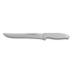image of Dexter 24253 Slicer Knife, 8" White Rubber Handle, Scalloped Edge, Steel, Non‑Slip, NSF, Made in USA
