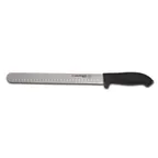 image of Dexter 24273B - 12" Duo‑Edge Slicer Knife, Carbon Steel, Black Soft Rubber Grip Handle, Made In USA