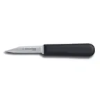 image of Dexter 24323B Paring Knife, 3‑1/4" Clip Point, Stainless Steel, Black Rubber Non‑Slip Handle