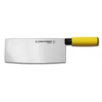 image of Dexter 24533Y SofGrip Cleaver Knife, 8" x 3-1/4", Steel Blade, Yellow Rubber Grip, NSF