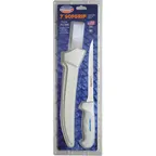 image of Dexter 24633 SofGrip 7" Fillet Knife, Rubber Handle, DEXSTEEL Steel Scabbard, NSF, Made in USA