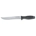 image of Dexter 29383 V-Lo Slicer, 8" Edge, DEXSTEEL Steel, Black/Gray Handle, NSF, Made in USA