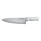 image of Dexter 31602 Chef’s Knife, 10" Stamped Stainless Steel Blade, White Polypropylene Handle, Wide Choil, NSF