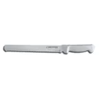 image of Dexter 31604 Bread & Sandwich Knife 10" Scalloped High‑Carbon Stainless Blade White Poly Handle