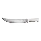 image of Dexter 31621 Cimeter Knife, 10" Stamped Carbon Steel Blade, White Plastic Handle, NSF