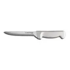 image of Dexter 31627 Utility Knife - 6" Stainless Steel Blade, White Polypropylene Handle, NSF