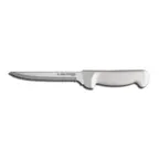 image of Dexter 31628 Utility Knife – 8" High‑Carbon Steel Blade, Scalloped, White Poly Handle, NSF