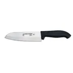 image of Dexter 36004 Santoku Knife, 7" Stamped Carbon Steel Blade, Black Plastic Handle, DEXSTEEL, NSF