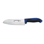 image of Dexter 36004C - 7" Stamped Santoku Knife, Blue High Carbon Steel Blade, Plastic Handle, Smooth Edge