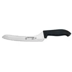 image of Dexter 36008 Slicer Knife – 9" Stamped Offset, Scalloped Edge DEXSTEEL Steel Black Plast Handle NSF
