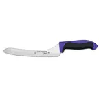 image of Dexter 36008P - 9" Stamped Offset Slicer Knife, DEXSTEEL Steel, Purple Plastic Handle, NSF