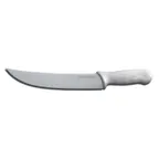image of Dexter 5533 Cimeter Steak Knife, 10" Blade, High‑Carbon Stainless Steel, White PP Handle, Made in USA