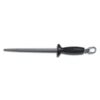 image of Dexter 7333 10" Sharpening Steel, High‑Carbon Stain‑Free Blade Black Polypropylene Handle with Ring