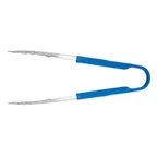 image of Dexter 91509 Utility Tongs – 9½" Stainless Steel, Blue Handle, Heat‑Resistant to 500°F, NSF