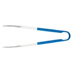 image of Dexter 91510 Utility Tongs – 12" Stainless Steel with Blue Silicone‑Coated Handle, Heat‑Resistant